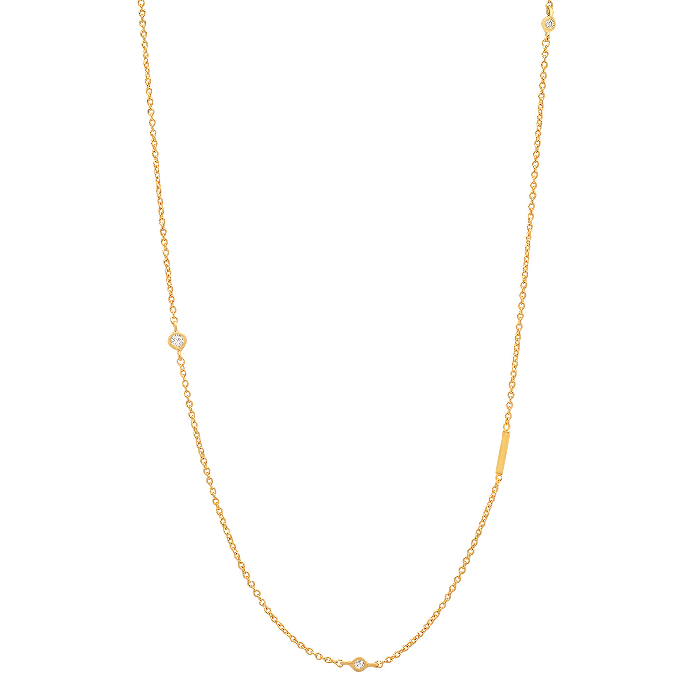 Sideways Initial Necklace in 14k Gold Plating